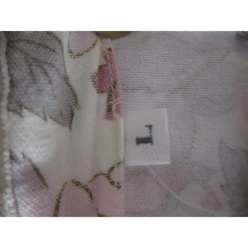 Calico Pink Gray Floral Vintage‎ Boho Chic Aline Skirt Womens Size Large